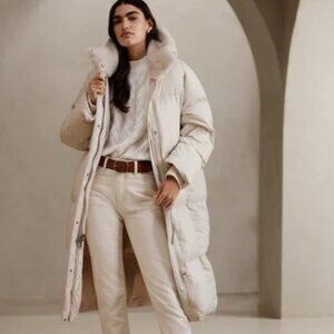 Puffer coat by Banana Repulic, cream, size S